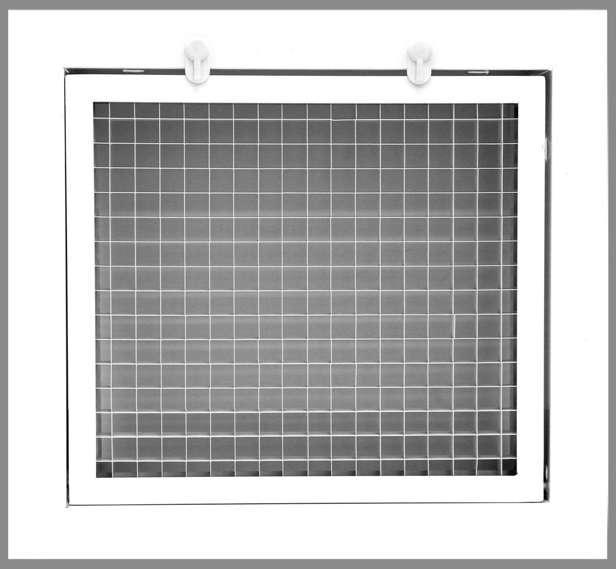 8" x 6" or 6" x 8" Cube Core Eggcrate Return Air Filter Grille for 1" Filter - Aluminum - White [Outer Dimensions: 10.5" X 8.5"] - HVAC PremiumCRFG86