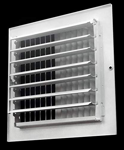 8&quot; X 8&quot; 2 - Way Air Supply Grille – Steel HVAC Vent Cover with Damper, Wall/Ceiling Register, White - HVAC PremiumG88W2V HP - 1