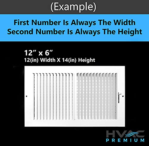 8&quot; X 8&quot; 2 - Way Air Supply Grille – Steel HVAC Vent Cover with Damper, Wall/Ceiling Register, White - HVAC PremiumG88W2V HP - 1