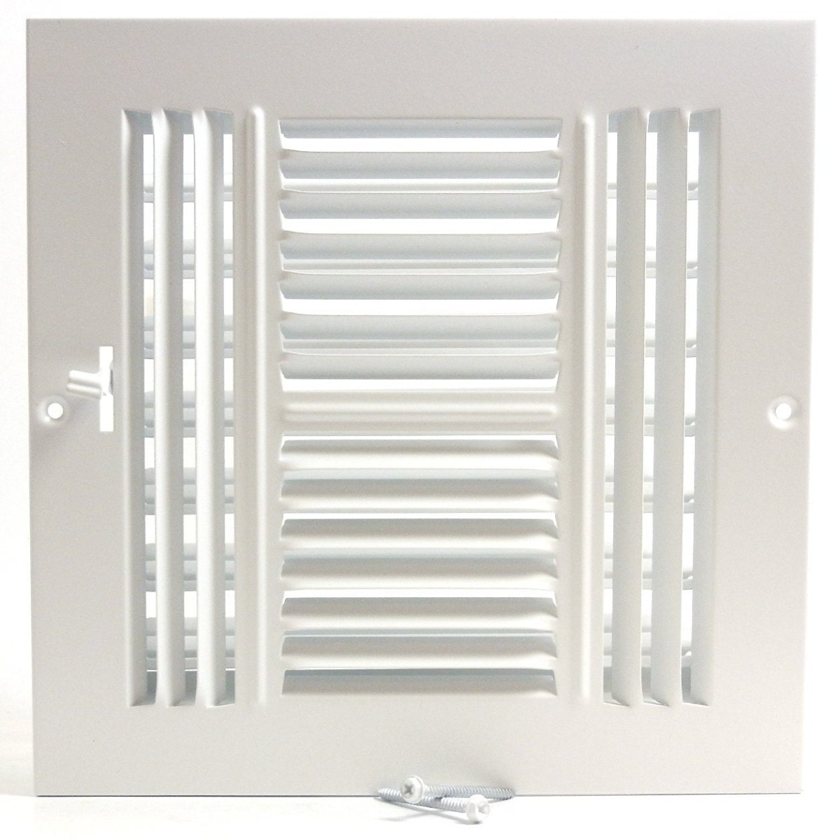 8&quot; X 8&quot; 4 - Way Air Supply Grille – Steel HVAC Vent Cover with Damper, Wall/Ceiling Register, White - HVAC PremiumG884WYFBA