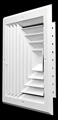 8&quot; x 8&quot; 4 - WAY SUPPLY GRILLE - DUCT COVER &amp; DIFFUSER - LOW NOISE - For Ceiling - With Opposing Damper Blades - HVAC PremiumV884CLNGDSR FBA