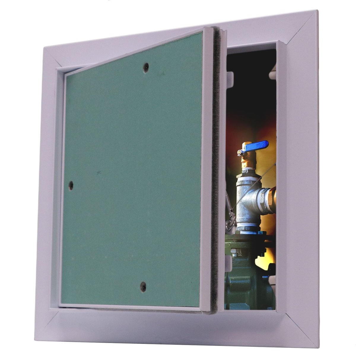 8&quot; X 8&quot; Aluminum Access Panel Gypsum Board/Sheet Rock Door For Wall / Ceiling Application (PUSH - LOCK DOOR) With Frame - [Outer Dimensions: 9&quot; Width X 9&quot; Height] - HVAC PremiumAD - A - 333 - 8x8