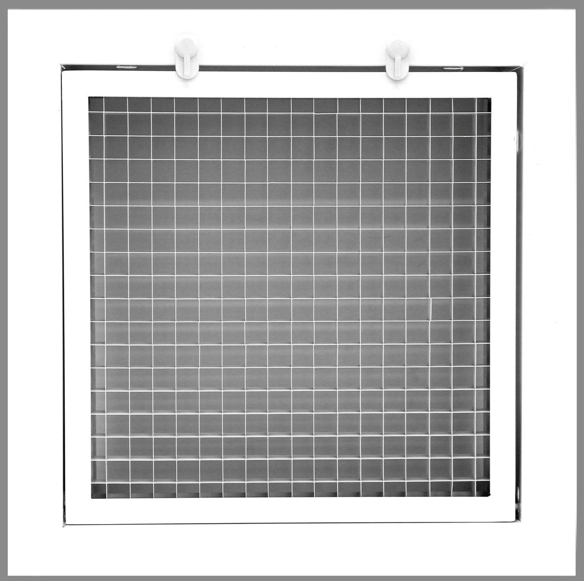 8" x 8" Cube Core Eggcrate Return Air Filter Grille for 1" Filter - Aluminum - White [Outer Dimensions: 10.5" X 10.5"] - HVAC PremiumCRFG88