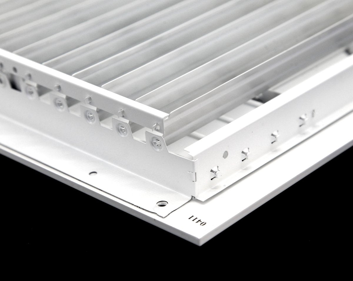 8&quot; X 8&quot; [Duct Opening] 3 - Way Air Vent Adjustable Aluminum Curved Blades Integral Multi - Shutter Damper HVAC Diffuser [Outer Dimensions: 9.75&quot;W X 9.75&quot;H] - HVAC PremiumMFACRA88W3