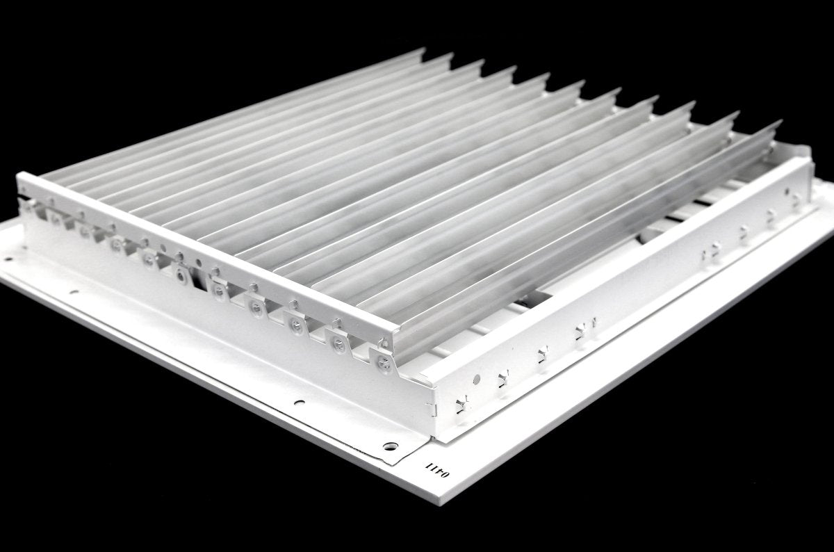 8&quot; X 8&quot; [Duct Opening] 3 - Way Air Vent Adjustable Aluminum Curved Blades Integral Multi - Shutter Damper HVAC Diffuser [Outer Dimensions: 9.75&quot;W X 9.75&quot;H] - HVAC PremiumMFACRA88W3