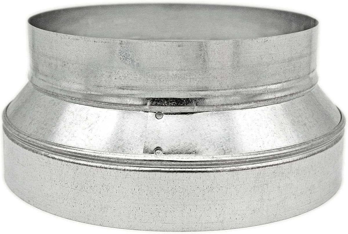 HVAC Premium Round Metal Pipe Reducer &amp; Increaser | 8&quot; to 7&quot; HVAC Duct Reducer or Increaser 30g Gauge | Galvanized Sheet Metal Ducting Connector is Compatible with Duct 7&quot;