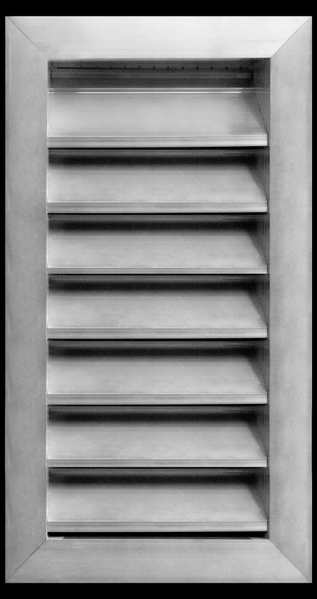 8"w X 16"h Aluminum Exterior Gable Louver Vent for Walls & Crawlspace - Weather - Resistant Air Grille with Screen Mesh - [Outer Dimensions 9.75"w x 17.75"h] - HVAC PremiumLO816