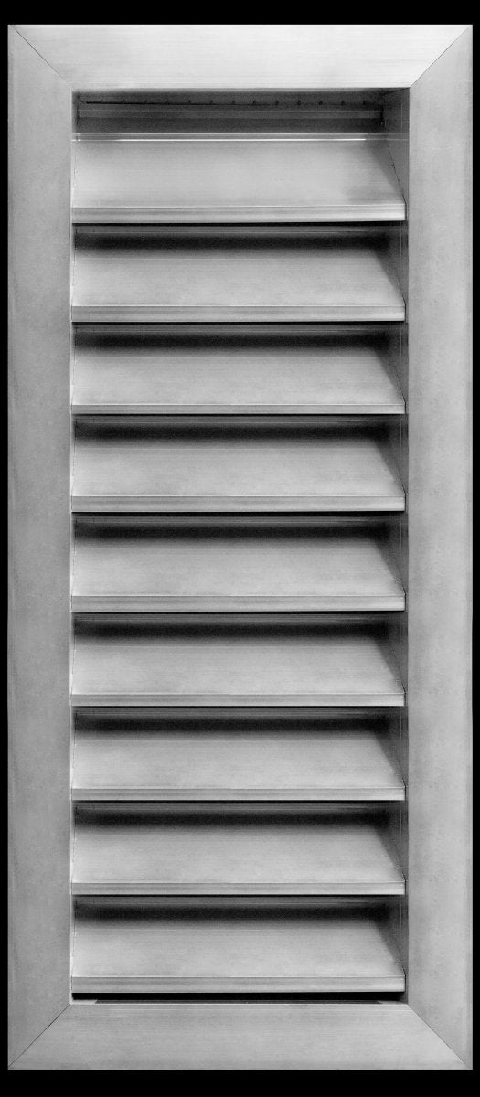 8"w X 20"h Aluminum Exterior Gable Louver Vent for Walls & Crawlspace - Weather - Resistant Air Grille with Screen Mesh - [Outer Dimensions 9.75"w x 21.75"h] - HVAC PremiumLO820