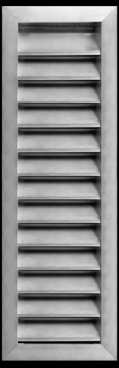 8"w X 28"h Aluminum Exterior Gable Louver Vent for Walls & Crawlspace - Weather - Resistant Air Grille with Screen Mesh - [Outer Dimensions 9.75"w x 29.75"h] - HVAC PremiumLO828