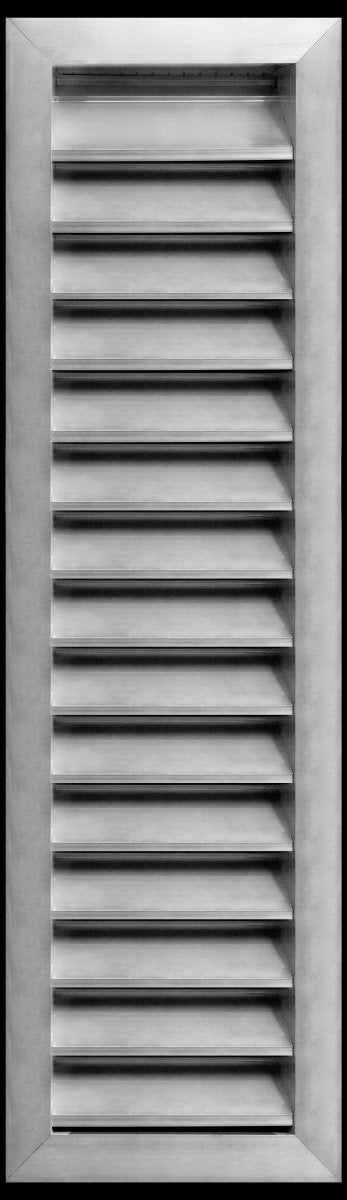 8"w X 36"h Aluminum Exterior Gable Louver Vent for Walls & Crawlspace - Weather - Resistant Air Grille with Screen Mesh - [Outer Dimensions 9.75"w x 37.75"h] - HVAC PremiumLO836