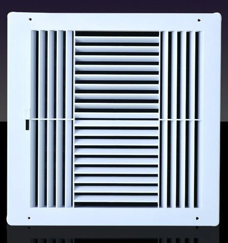 8"W X 8"H [Duct Opening] Never Rust Plastic 4 - Way - Vertical Air Supply Register - HVAC Vent Duct Grille - Off White [Outer Dimensions: 9.75"W X 9.75"H] - HVAC PremiumPL88W4 Off White HP