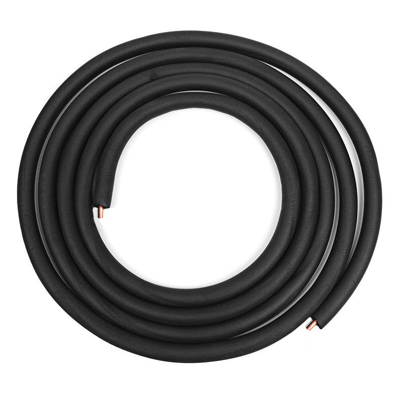 1-1/8&quot; Insulated Copper Coil Line - Seamless Pipe Tube for HVAC, Refrigerant - 1/2&quot; Black Insulation - 35&#39; Long