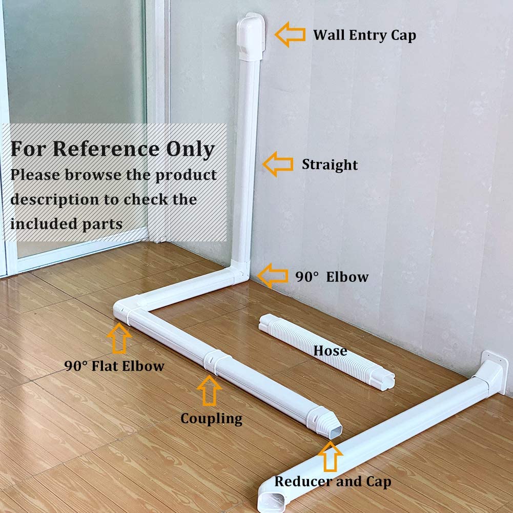 HVAC Premium ABS Plastic Decorative Line Set Cover Channel for Ductless Mini Split Air Conditioners - Pipe Cover - 4