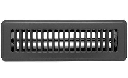 6&quot; X 12&quot; OR 12&quot; X 6&quot; Floor Register with Louvered Design - Heavy Duty Rigid Floor Air Supply with Damper &amp; Lever - Outer Dimensions [ 7.5 X 9.5] - Grey
