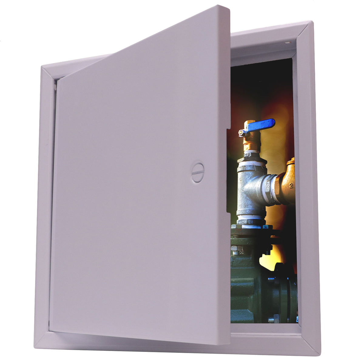 12&quot; X 12&quot; Steel Access Panel Removable Door For Concealed Wall / Ceiling Application With Slotted Lock - [Outer Dimensions: 13&quot; Width X 13&quot; Height]