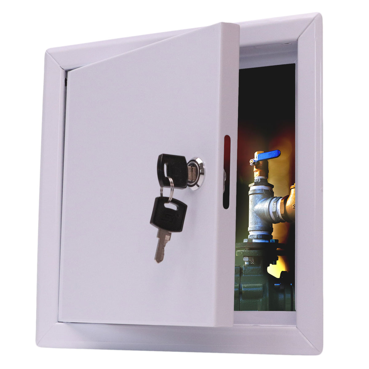 10&quot; X 10&quot; Steel Access Panel Removable Door For Wall / Ceiling Application (Lock and Key) With Frame - [Outer Dimensions: 11&quot; Width X 11&quot; Height]