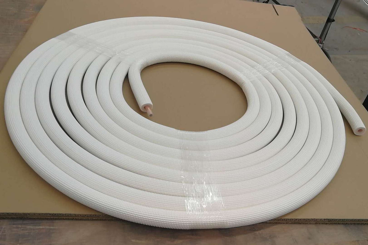 3/8&quot; Insulated Copper Coil Line - 1/2&quot; White Insulation - 25&#39; Long