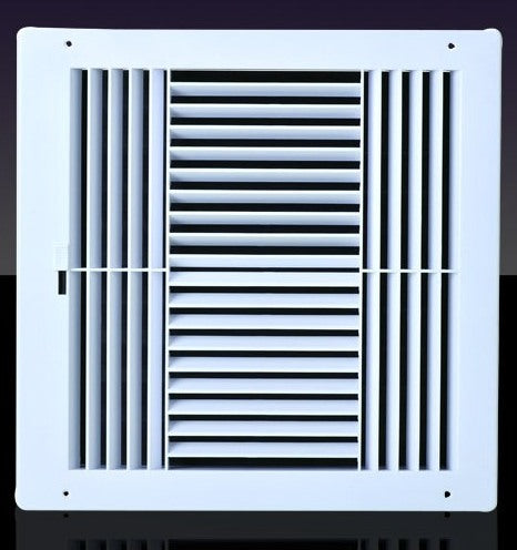 6w X 6&quot;h Never Rust Plastic 4-Way Air Supply Register - HVAC Vent Duct Grille - Off White