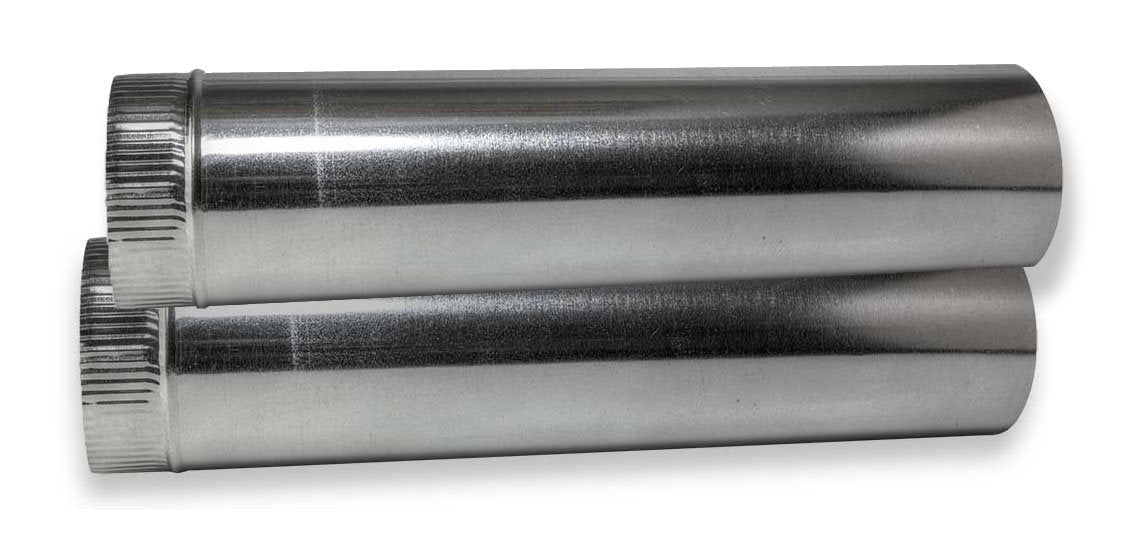 5 Pack 10&quot; Round  x 24&quot; Long - Total of 10 feet of Pipe- Round Duct Sheet Metal Pipe - 30 Gauge Galvanized - Crimped End Connection [5 pcs 2&#39;]