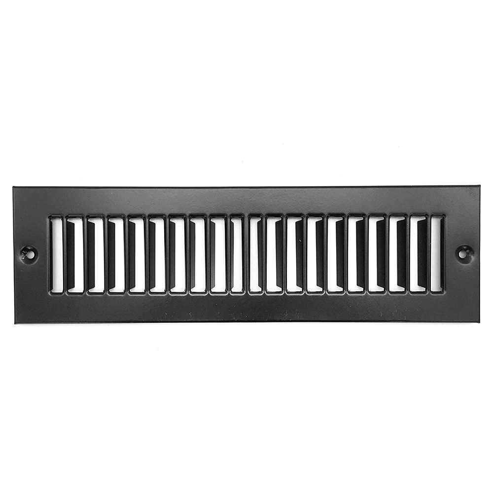 12&quot; X 6&quot; Toe Space Grille - HVAC Vent Cover - Black