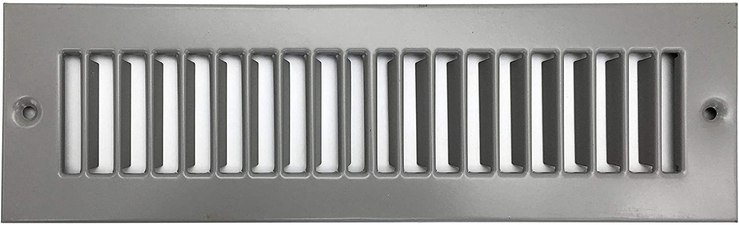 12" x 2 Toe Space Grille - HVAC Vent Cover - Gray
