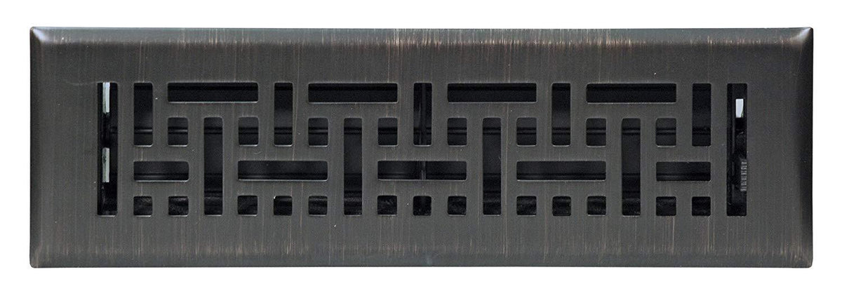2&quot; X 12&quot; Modern Victorian Floor Register Grille With Dampers - Decorative Grate - HVAC Vent Duct Cover - Matte Black