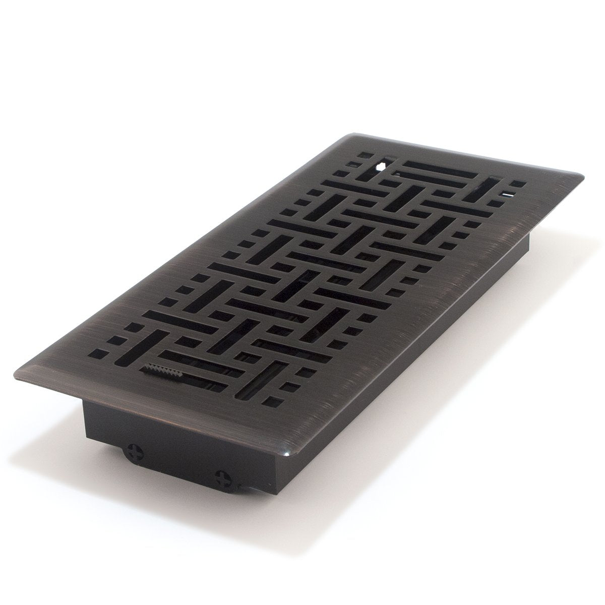 4&quot; X 12&quot; Modern Victorian Floor Register Grille With Dampers - Decorative Grate - HVAC Vent Duct Cover - Matte Black