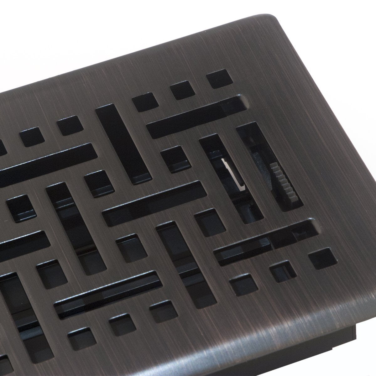 4&quot; X 14&quot; Modern Victorian Floor Register Grille With Dampers - Decorative Grate - HVAC Vent Duct Cover - Matte Black