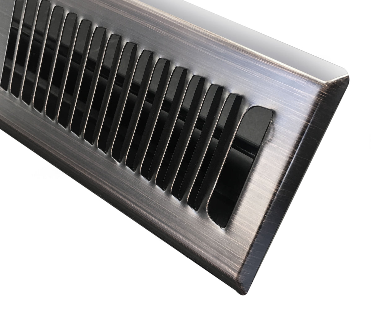 2&quot; X 10&quot; Modern Floor Register Grille With Dampers - Contempo Slotted Decorative Grate - HVAC Vent Duct Cover - Matte Black