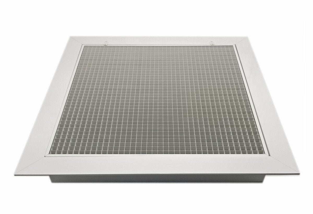 Aluminum Cube Core Return Air Filter Grille with Plenum Box - 24" x 24" T - Bar Lay - in Drop Ceiling - HVAC PremiumUSR - CC520F
