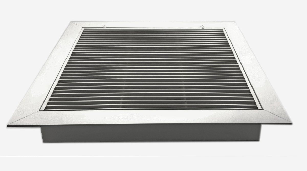 Aluminum Fixed Bar Return Air Filter Grille with Plenum Box - 24 x 24 T - Bar Lay - in Drop Ceiling - HVAC PremiumUSR - RH20F 1