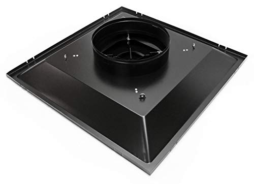 Black T - Bar Drop Ceiling Grille - Flat Plate Plaque Diffuser - 24&quot; x 24&quot; - 12&quot; Collar - HVAC PremiumFDSG12 Black