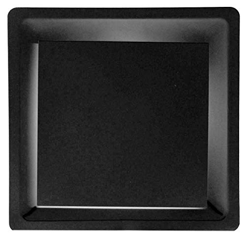 Black T - Bar Drop Ceiling Grille - Flat Plate Plaque Diffuser - 24" x 24" - 12" Collar - HVAC PremiumFDSG12 Black