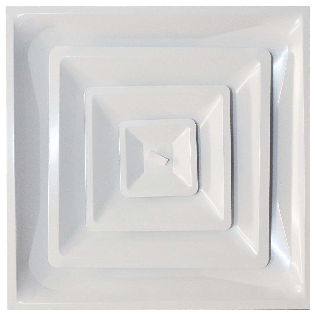 Drop Ceiling HVAC Supply Grille - For T - Bar Lay - In - 3 Coned - 24" x 24" - For 12" Vent Connection - HVAC PremiumGRDC12 FBA