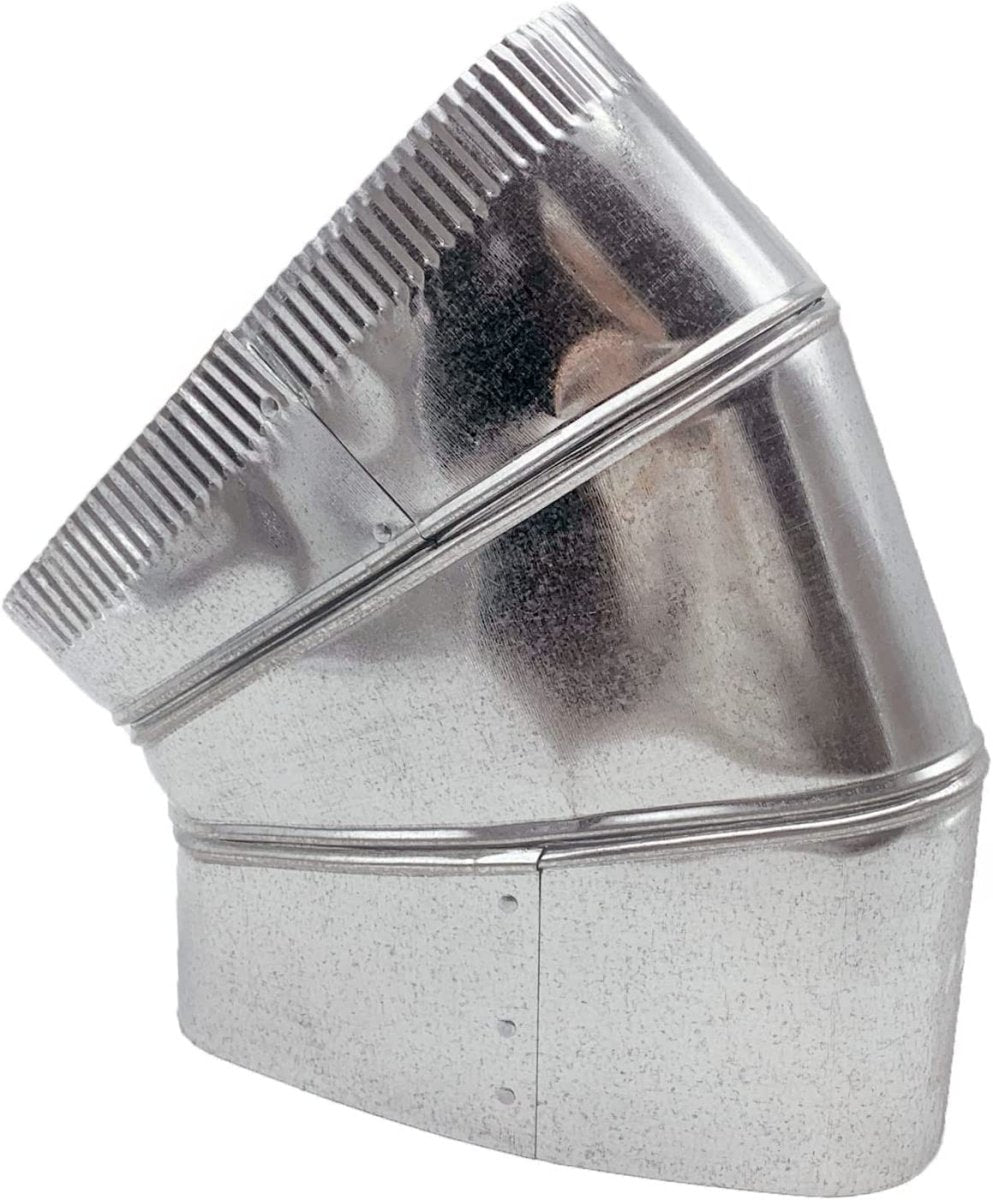 Flat Elbow Transition - 6&quot; Sheet Metal 45 - Degree Oval Flat Duct Angle - is Compatible with Duct 6&quot; - HVAC Premium645FLT