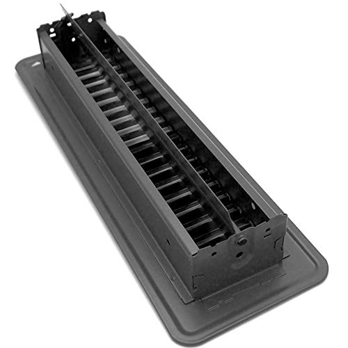 4&quot; X 12&quot; Floor Register with Louvered Design - Heavy Duty Rigid Floor Air Supply with Damper &amp; Lever - Outer Dimensions [ 5.5 X 13.5] - Grey