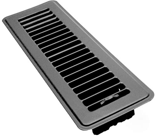 6&quot; X 8&quot; Floor Register with Louvered Design - Heavy Duty Rigid Floor Air Supply with Damper &amp; Lever - Outer Dimensions [ 7.5 X 9.5] - Grey