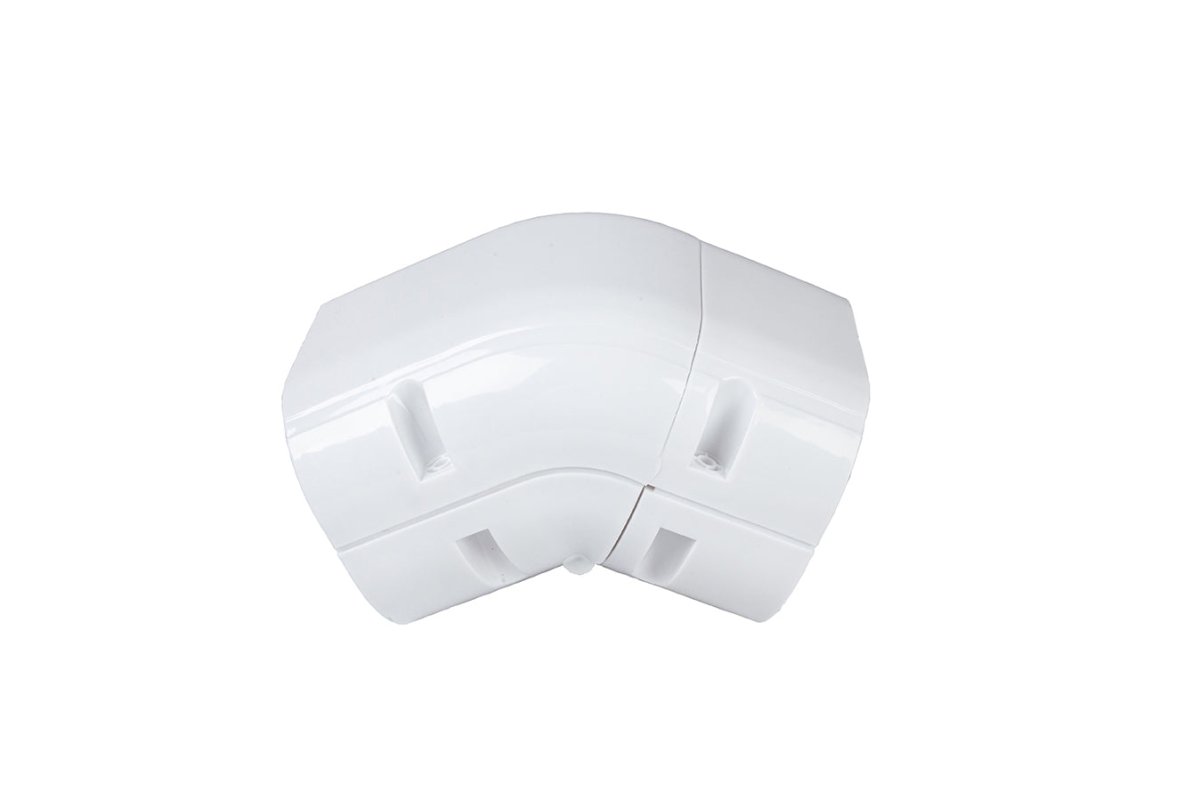 HVAC Premium ABS Plastic Decorative Line Set Cover 45 Elbow Vertical Bend for Ductless Mini Split Air Conditioners - Pipe Cover - 4" - Beige - HVAC PremiumPC4BG - EL120VRT