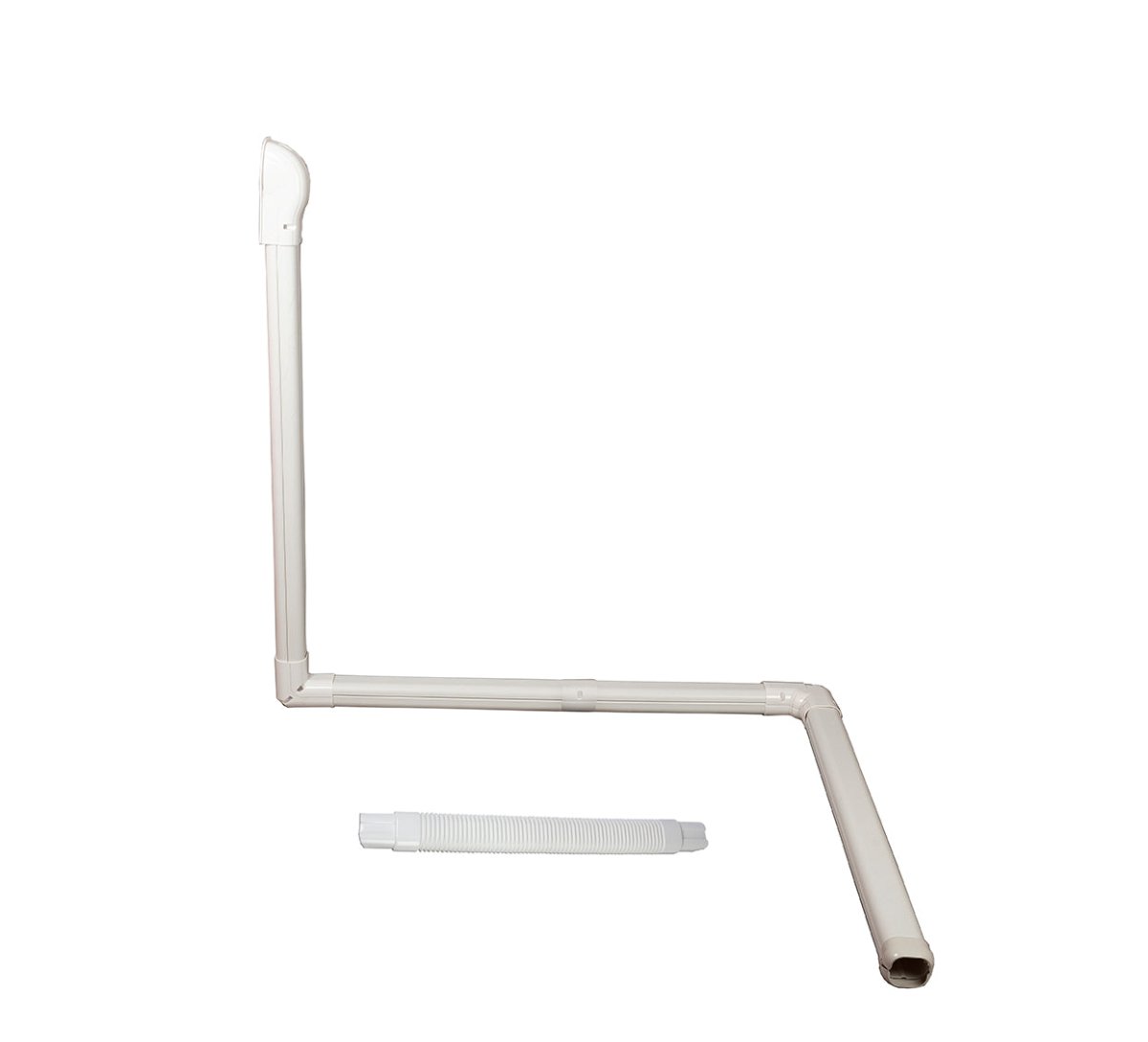 HVAC Premium ABS Plastic Decorative Line Set Cover 45 Elbow Vertical Bend for Ductless Mini Split Air Conditioners - Pipe Cover - 4" - Beige - HVAC PremiumPC4BG - EL120VRT