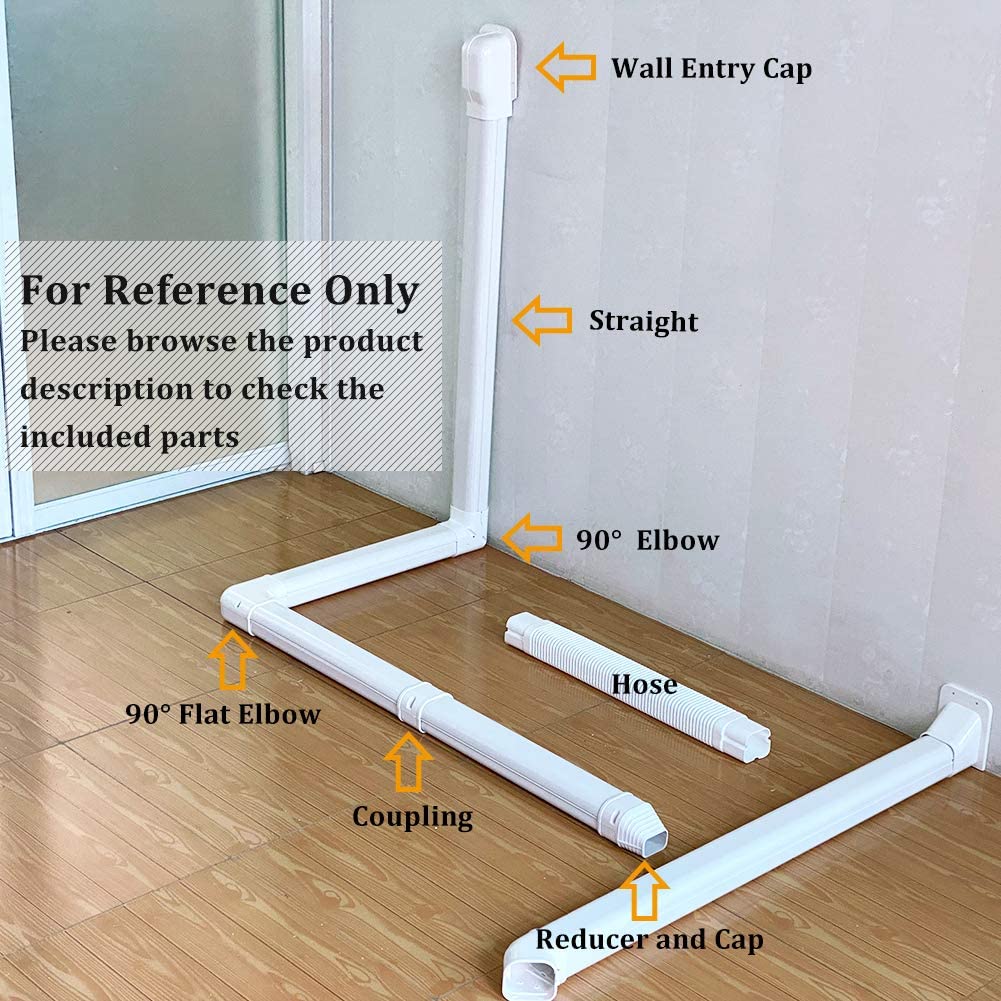 HVAC Premium ABS Plastic Decorative Line Set Cover 45 Elbow Vertical Bend for Ductless Mini Split Air Conditioners - Pipe Cover - 4" - Beige - HVAC PremiumPC4BG - EL120VRT