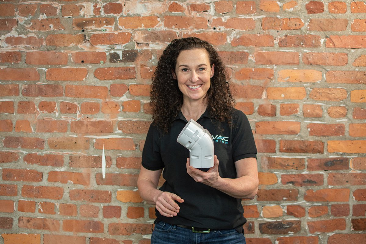 HVAC Premium ABS Plastic Decorative Line Set Cover 45 Elbow Vertical Bend for Ductless Mini Split Air Conditioners - Pipe Cover - 4" - Beige - HVAC PremiumPC4BG - EL120VRT