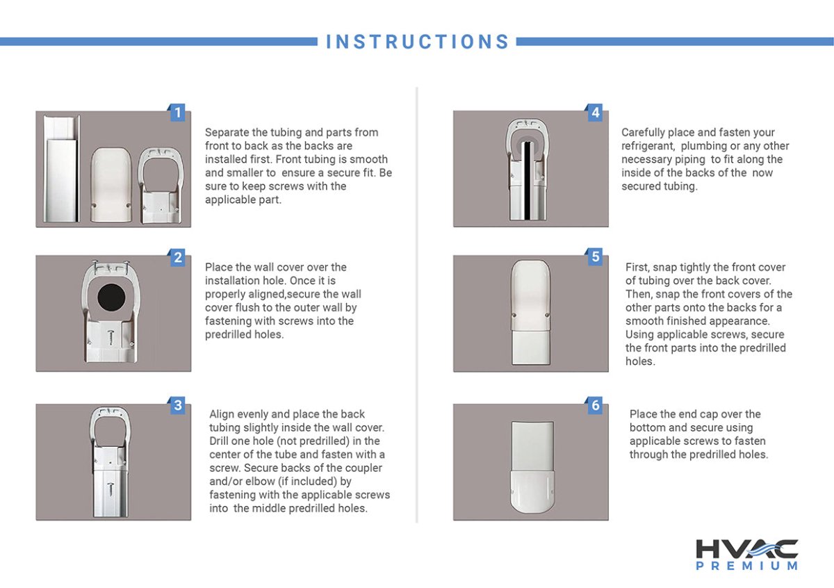 HVAC Premium ABS Plastic Decorative Line Set Cover 45 Elbow Vertical Bend for Ductless Mini Split Air Conditioners - Pipe Cover - 4" - Beige - HVAC PremiumPC4BG - EL120VRT