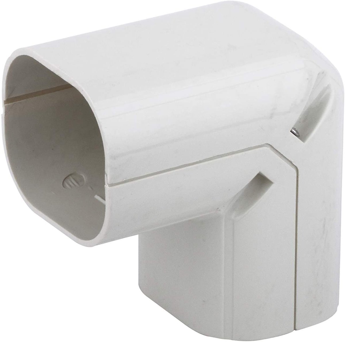 HVAC Premium ABS Plastic Decorative Line Set Cover 90 Degree Vertical Elbow for Ductless Mini Split Air Conditioners - Pipe Cover - 4" - Beige - HVAC PremiumPC4BG - EL90