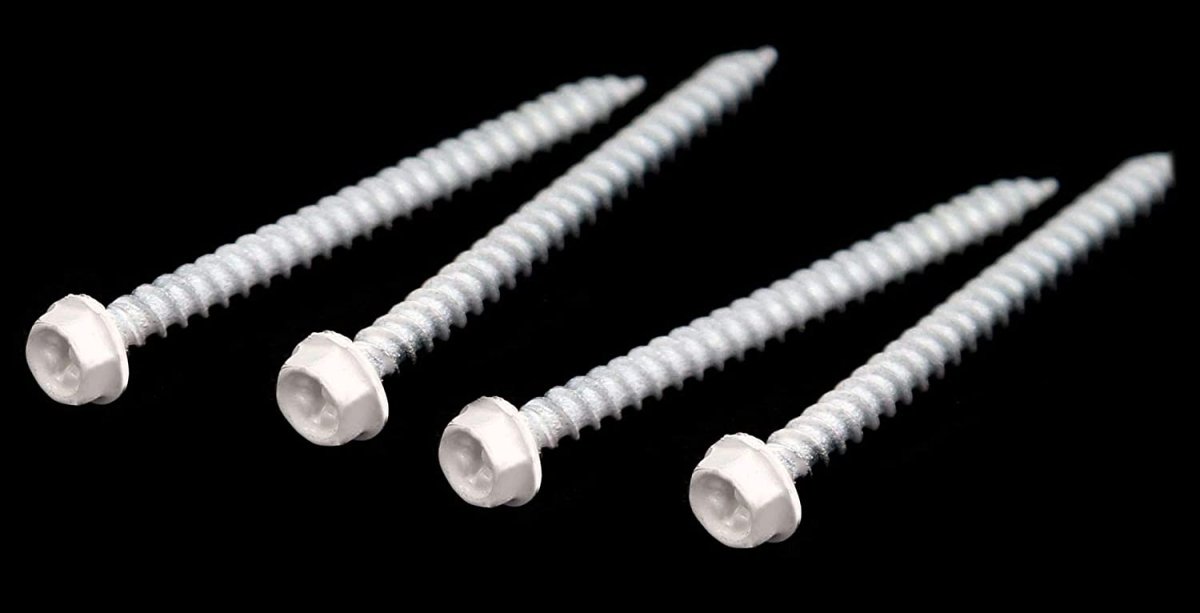 HVAC Vent Cover Grille & Register Hexagon Head & Slot Drive Screws (4 Screws) – White - HVAC Premium2 - Screws - Hex - 4