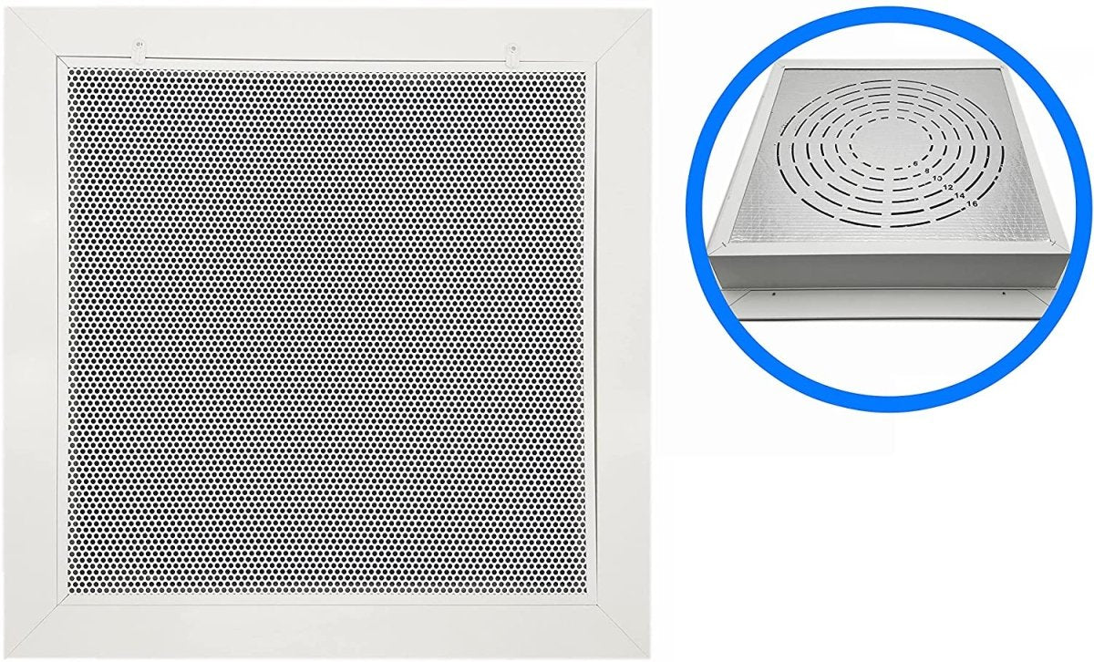 Perforated Return Air Filter Grille with Plenum Box - 24 x 24 T - Bar Lay - in Drop Ceiling - HVAC PremiumUSR - SPR20F