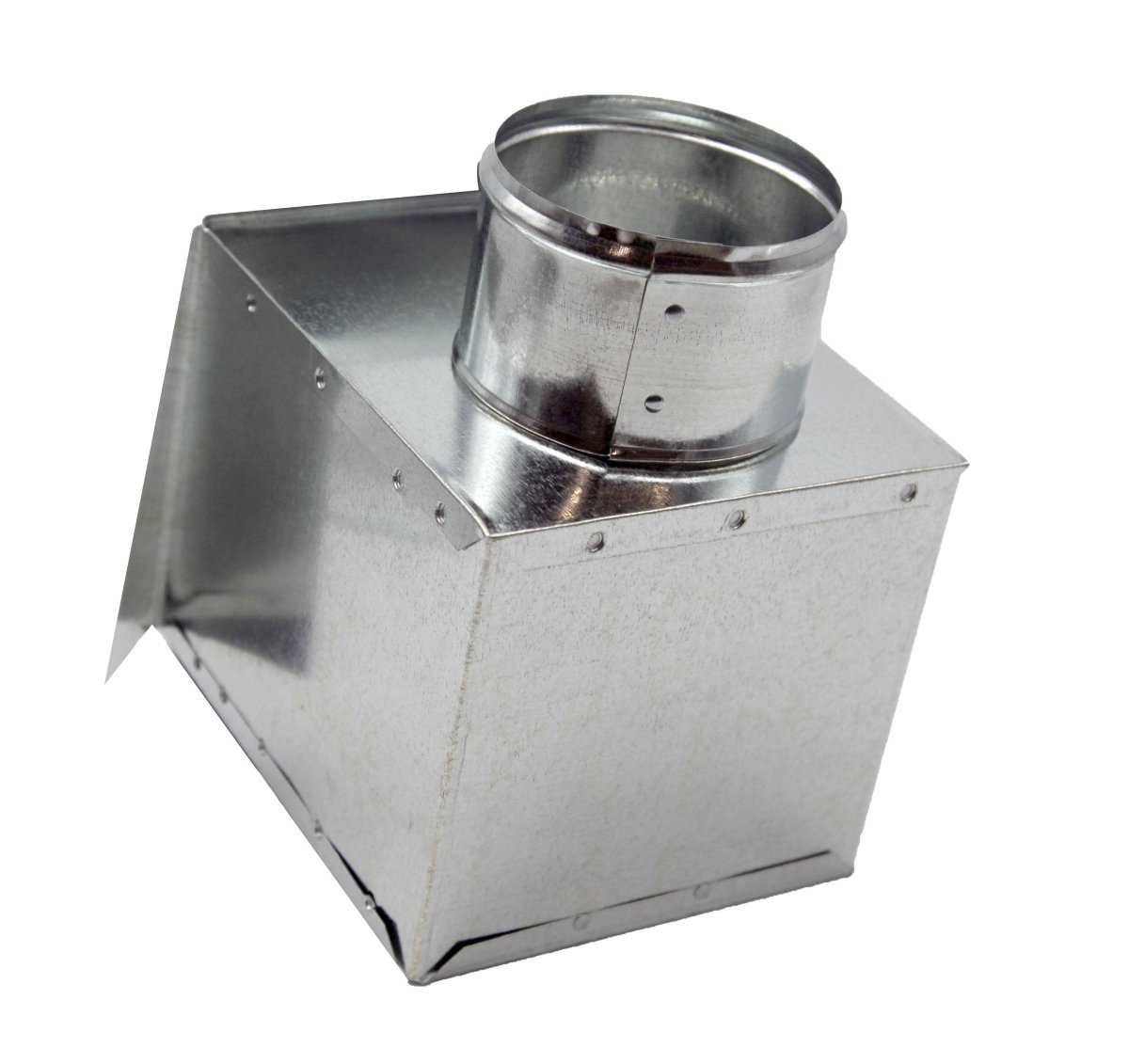 Side Outlet Ceiling Diffuser Box | 12&quot; X 12&quot; X 6&quot; | Galvanized Steel Metal Box is Compatible with Duct 6&quot; - HVAC Premium12126SDCLNGBX