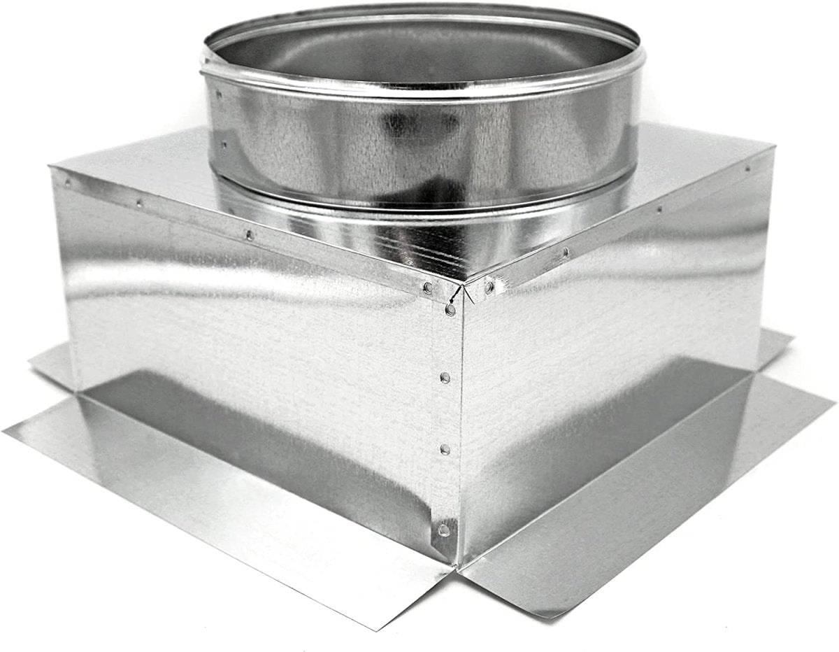 Top Outlet Ceiling Diffuser Box | 10" X 10" X 8" | Galvanized Steel Metal Box Is Compatible With Duct 8" - HVAC Premium10108TPCLNGBX