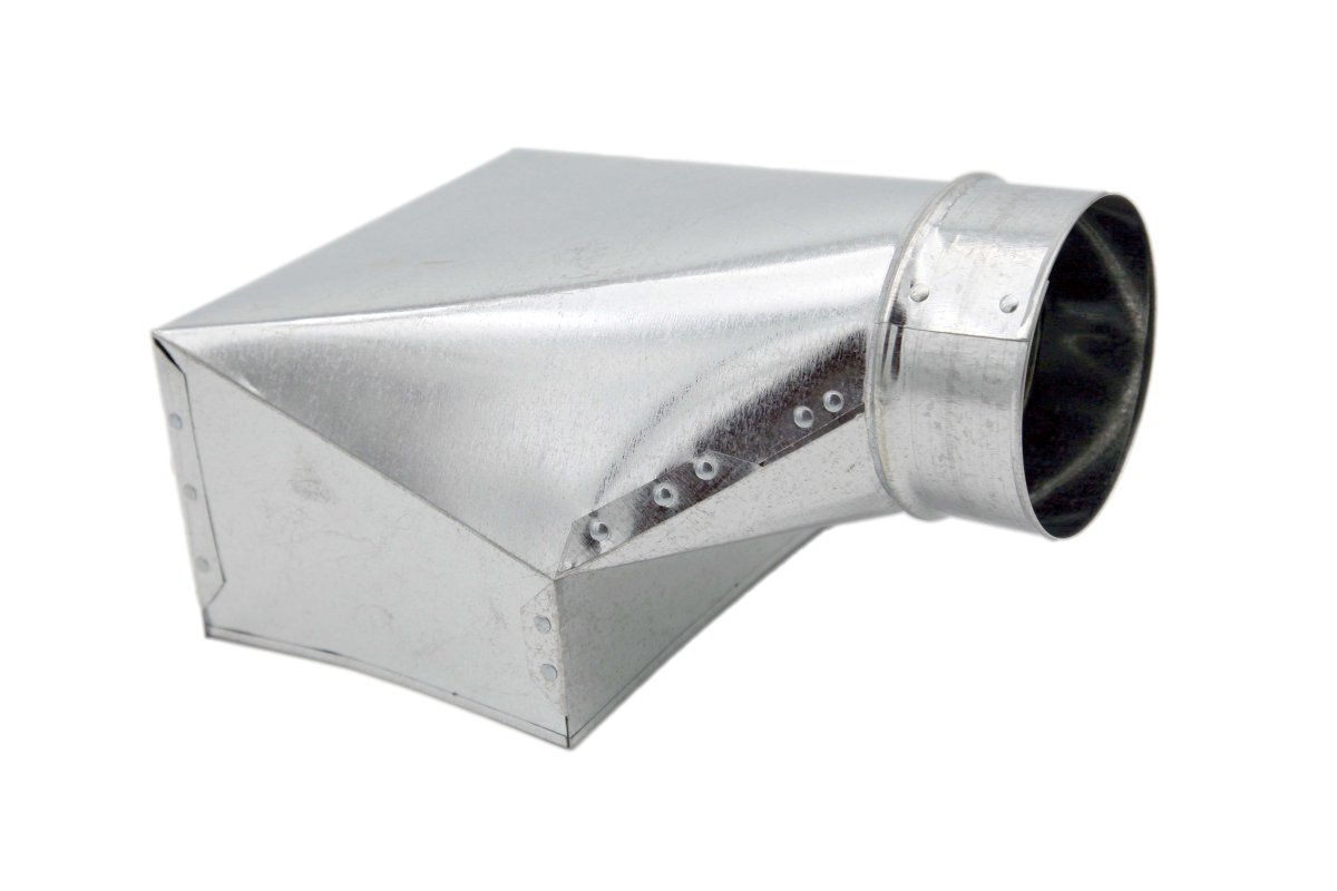Wall Stack Register 90 Degree Angle Boot | 12&quot; X 6&quot; X 5&quot; | Compatible with Duct 5&quot; - HVAC Premium1265FLR90