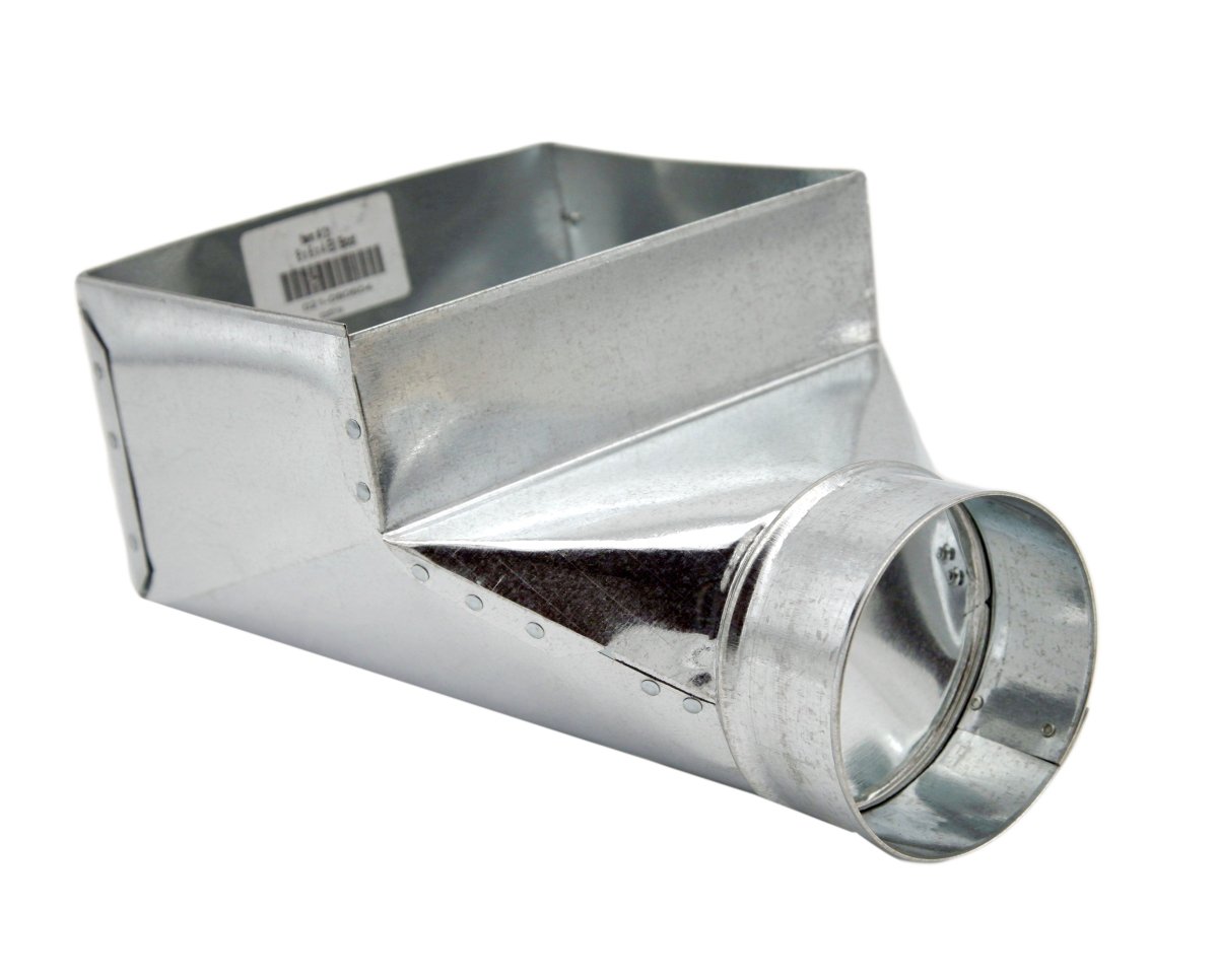 Wall Stack Register 90 Degree Angle Boot | 12&quot; X 6&quot; X 6&quot; | Compatible with Duct 6&quot; - HVAC Premium1266FLR90